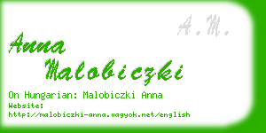 anna malobiczki business card